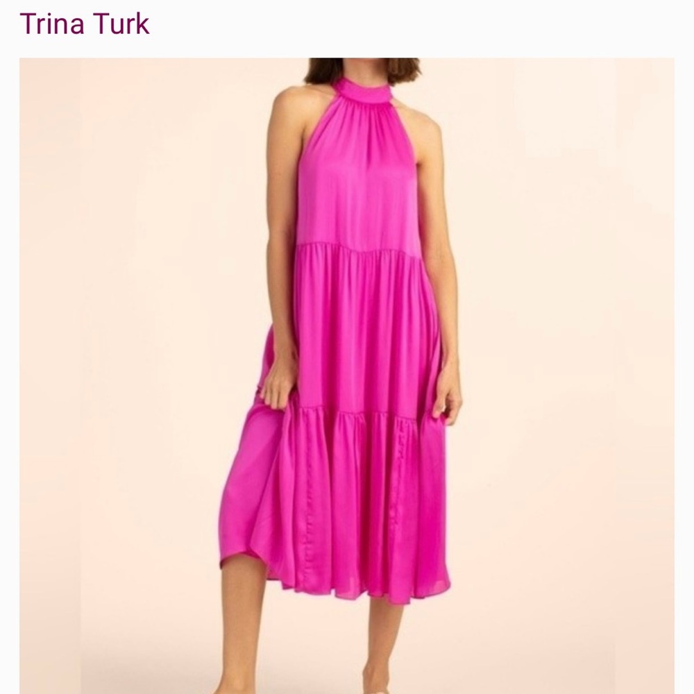 Trina Turk hot pink/fucia dress Mock halter neck
48" length (size S)